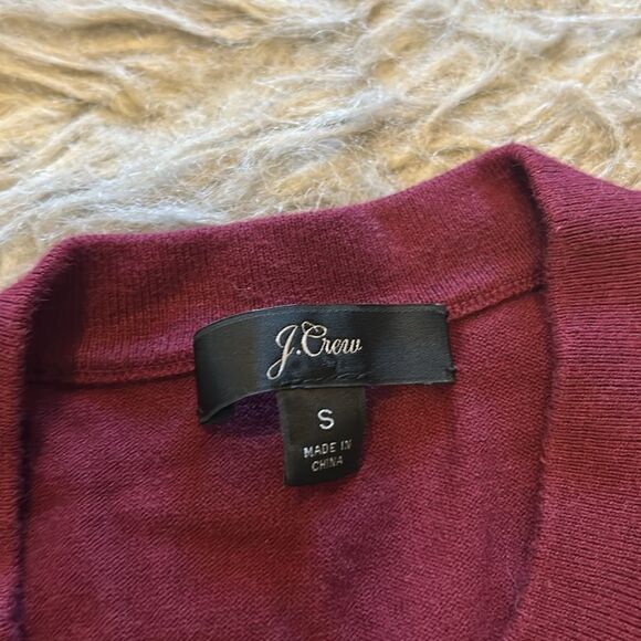 J Crew women’s maroon cotton nylon button front long sleeve cardigan - Picture 3 of 5